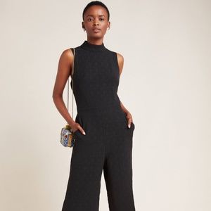 ANTHROPOLOGIE Charley Mock Neck black Jumpsuit L